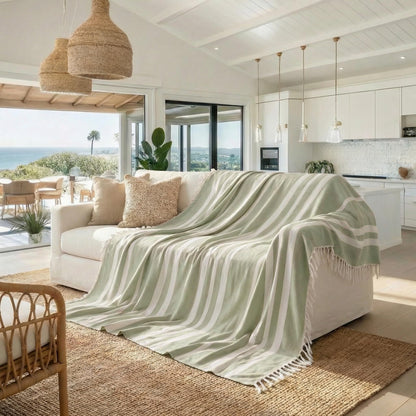 ZICOTO Beach Blanket Oversized for Family Beach Days & Picnics – Large Turkish Beach Towel, Quick-Drying and Sand-Resistant – Soft 80x80 Inch Outdoor Blanket, Lightweight Cotton Blend