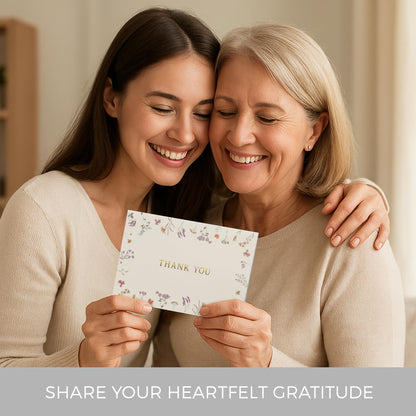 Beautiful Thank You Card Set With Envelopes and Stickers - Set of 20 Elegant Blank Cards For Personalized Notes - Perfect Bulk Stationary Set For All Occasions incl. Weddings, Business & Baby Showers