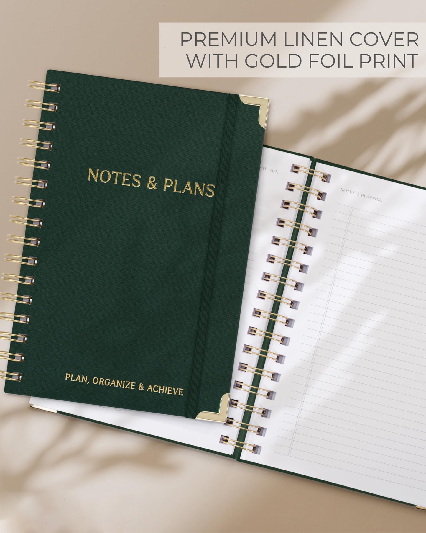 ZICOTO Aesthetic Daily Planner And Notebook With Hourly Schedule - Aesthetic Spiral To do List Notepad For Work/Home to Organize Tasks And Appointments - Stylish School/Office Supplies Book For Women