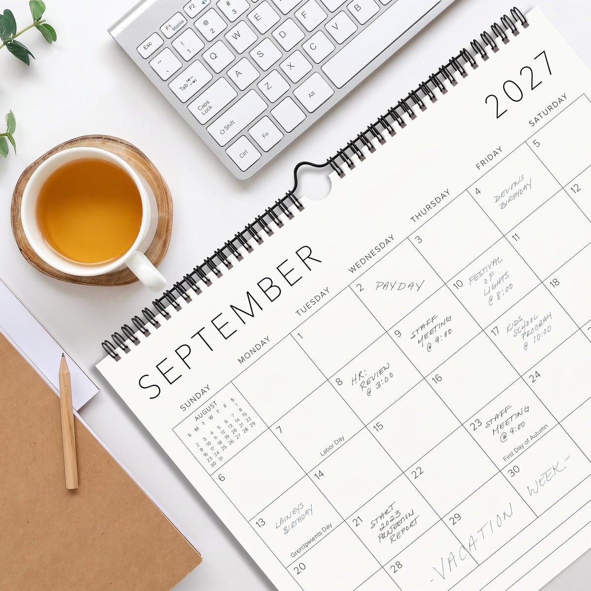 Beautiful 2027-2028 Wall Calendar - Runs from January 2027 - July 2028