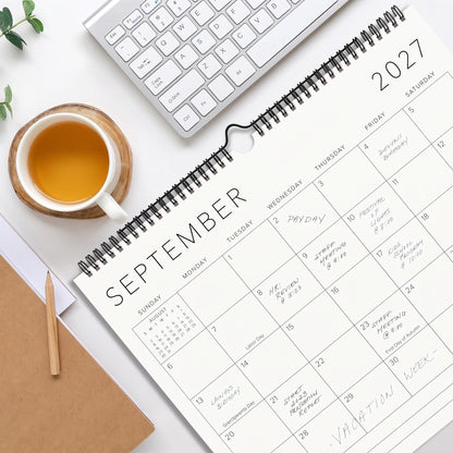 Beautiful 2027-2028 Wall Calendar - Runs from January 2027 - July 2028