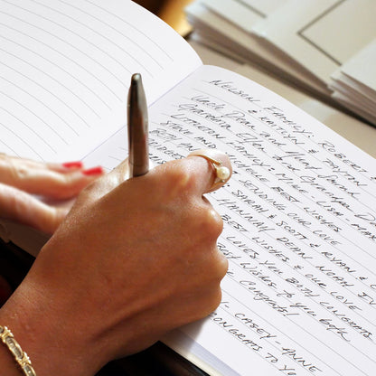 ZICOTO Beautiful Linen Wedding Guest Book for Your Wedding Reception - Simply Elegant Guestbook to Sign in and Add Polaroid Photos - The Perfect Baby Shower Guest Book and Addition to Your Big Day