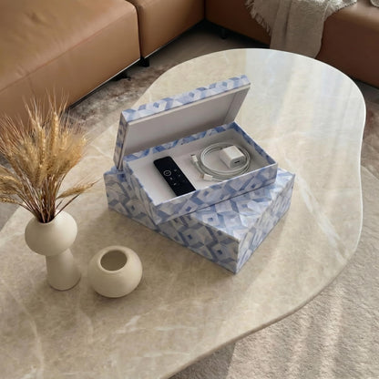 ZICOTO Beautiful Decorative Box Set of 2 - Stylish Decorarive Storage Boxes With Lids Enhance Your Living Room