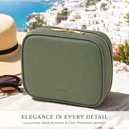 Stylish Tech Organizer Pouch - PU Leather Electronics Travel Bag for Women