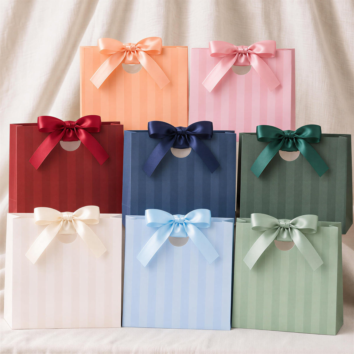 ZICOTO Beautiful Gift Bags Set of 8 with Macthing Ribbons for Women & Kids