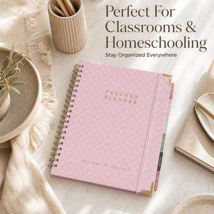 Aesthetic Teacher Planner For The 2026-2027 Academic School Year - Your All Incl. 8.5" x 11" Lesson Plan Book Supplies - Easily Organize Your Daily, Weekly & Monthly Classroom/Homeschool Schedule