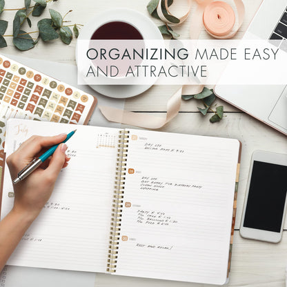 Beautiful 2023-2024 Academic Planner - A 8.5" x 10.5" Daily Planner for Women or Men with Weekly & Monthly Spreads For The 23-24 School Year - Runs From June 2023 - July 2024