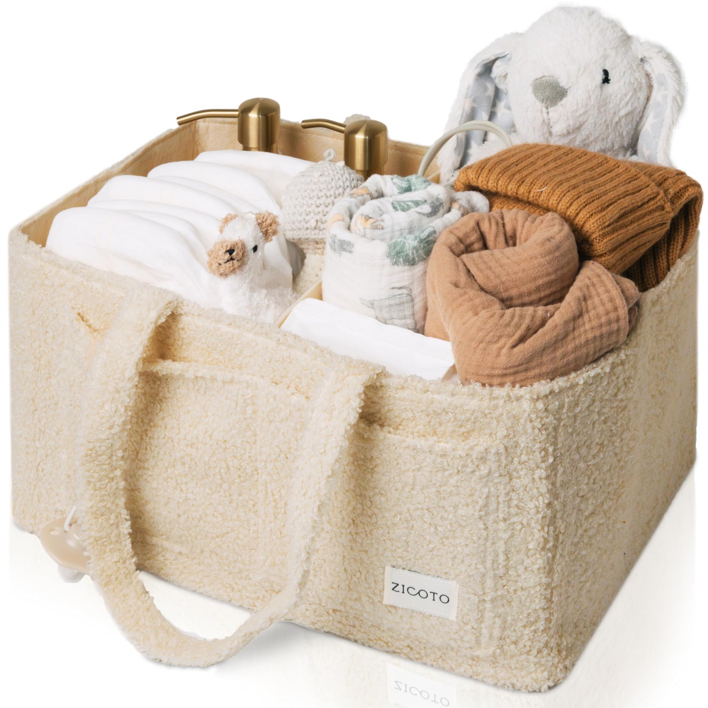 Beautiful Diaper Caddy Organizer - Versatile Storage Basket Easily Holds Diapers, Wipes and Other Baby Necessities - Perfect for Baby Showers, Functional Car Storage & Great Gift for Expecting Mothers