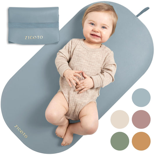 Beautiful Portable Baby Changing Pad - Wipeable and Easy to Clean Diaper Changing Mat - The Perfect Waterproof Vegan Leather Pad for Traveling