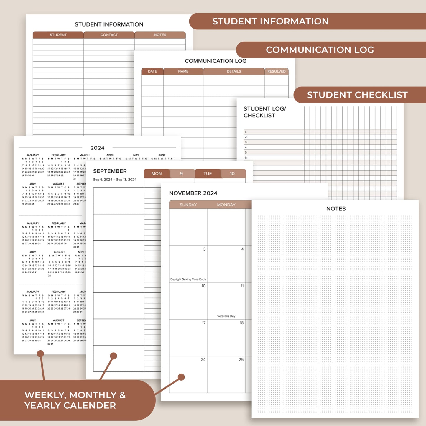 Aesthetic Teacher Planner For The 2024-2025 Academic School Year - Your All Incl. 8.5" x 10.5" Lesson Plan Book Supplies - Easily Organize Your Daily, Weekly & Monthly Classroom/Homeschool Schedule