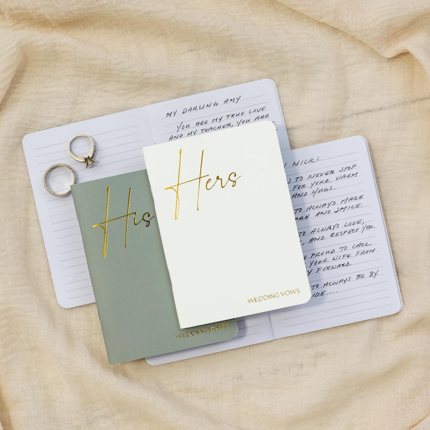Elegant Vow Books With Gold Foil Lettering For Your Wedding - Perfectly Sized His and Hers Vow Books With Plenty Of Pages To Write Whatever is on Your Heart - A Beautiful Addition For The Wedding Day