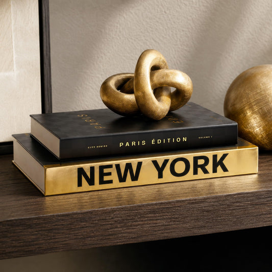 Beautiful Decorative Books - Set of 2 Boxes Enhance Your Coffee Table, Bookshelf or Mantel Shelf Decor - Luxury Fake/Faux Books for Modern Home Decoration, Photo Storage and as a Keepsake Box