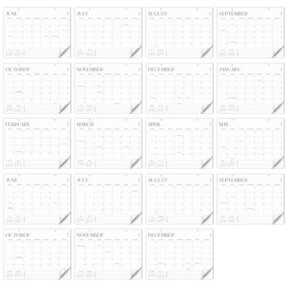 Aesthetic 2026-2027 Desk Calendar - Runs From June 2026 Until December 2027 - Large Minimalistic Office Desktop/Wall Calendar 16"x12" for Easy Organizing