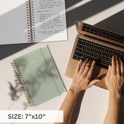 Aesthetic Thick Spiral Notebook Journal For Women in B5 Format - Stylish Linen Hardcover College Ruled Note Book w 300 Lined Pages - Cute Supplies For Bible Study & Staying Organized at Work or School