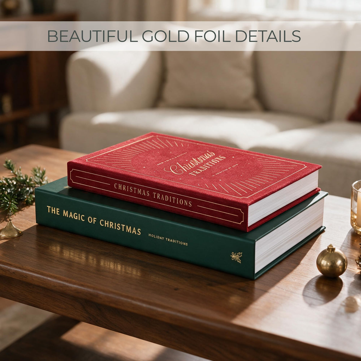 ZICOTO Beautiful Christmas Decorative Books for Your Coffee Table or Shelf
