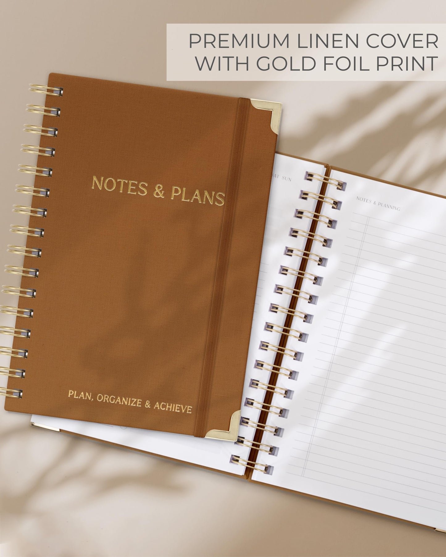 ZICOTO Aesthetic Daily Planner And Notebook With Hourly Schedule - Aesthetic Spiral To do List Notepad For Work/Home to Organize Tasks And Appointments - Stylish School/Office Supplies Book For Women