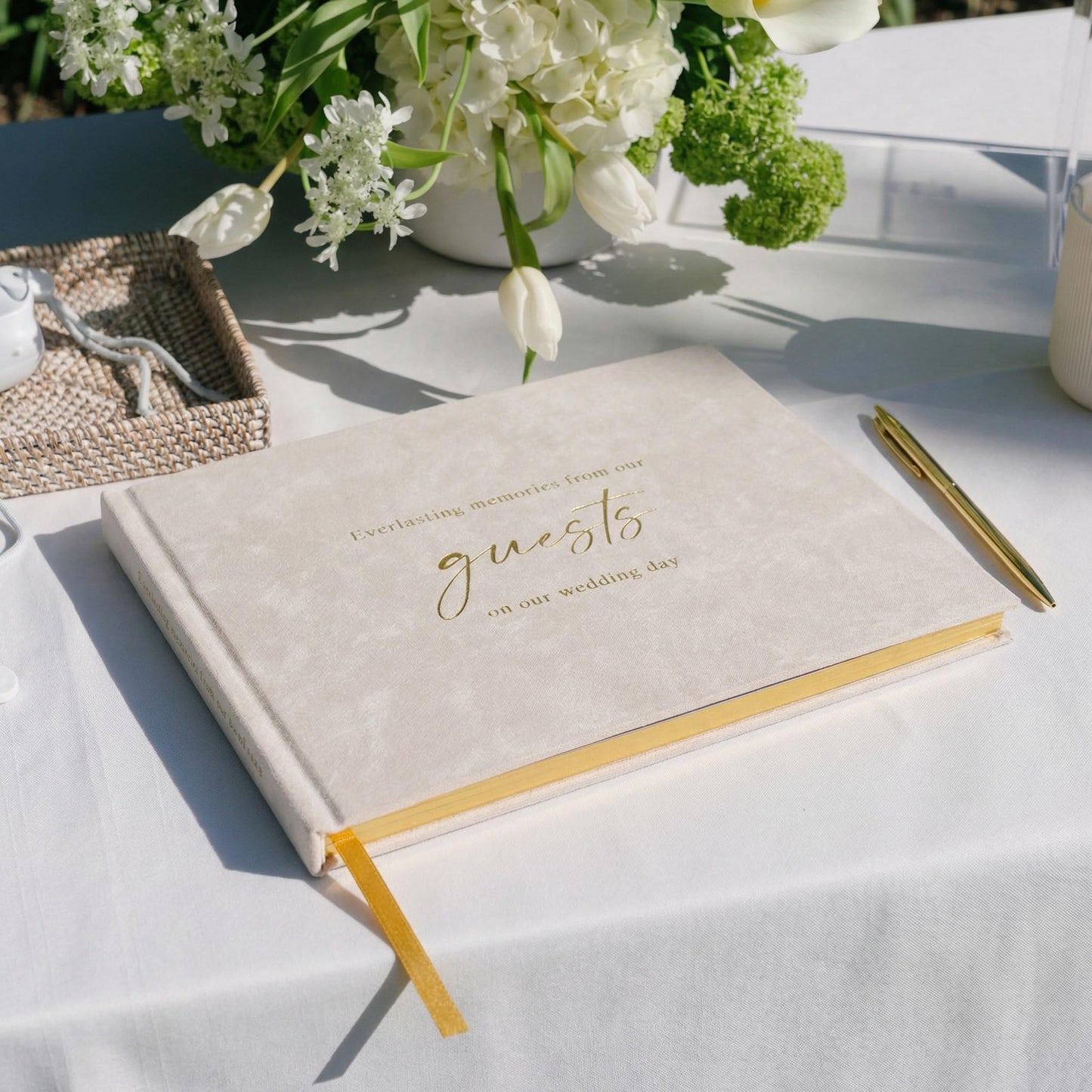ZICOTO Beautiful Wedding Guest Book for Your Wedding Reception - Simply Elegant Guestbook to Sign in and Add Polaroid Photos - The Perfect Baby Shower Guest Book for The Special Day