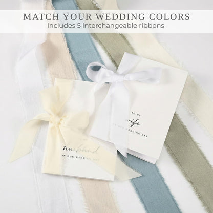 Elegant Wedding Vow Books with 5 Ribbons - Perfectly Sized His and Hers Vow Book Set of 2 with Lined Pages to Write Whatever is on Your Heart - A Beautiful Personalized Addition For Your Wedding Day