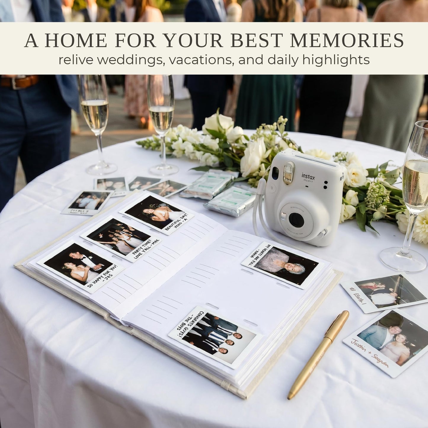 Beautiful Photo Album for 2x3 in Polaroid Photos - Safely Holds Your 180 Pictures Of Unique Memories - The Perfect Photo Book To Store Pictures