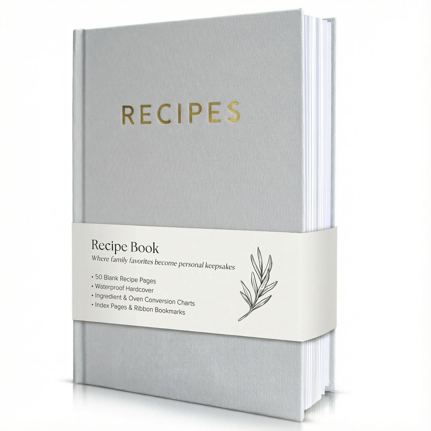 ZICOTO Aesthetic Blank Recipe Book with Waterproof Cover - The Perfect Recipe Notebook To Write In Your Own Recipes - Beautiful Blank Cookbook to Organize Your Recipes