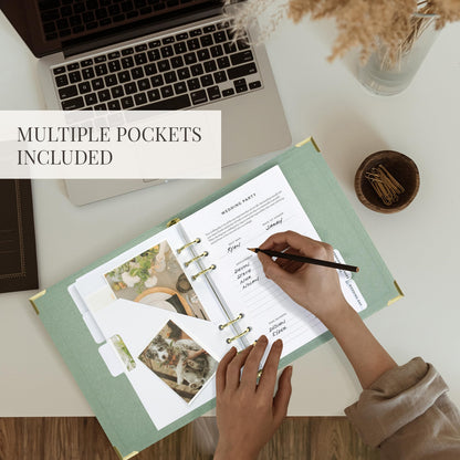 Beautiful Wedding Planner Book And Organizer - A Unique Linen Binder For the Bride Perfect To Plan Your Big Day - An Exceptional Engagement Gift For Newly Engaged Couples, Future Brides, And Grooms