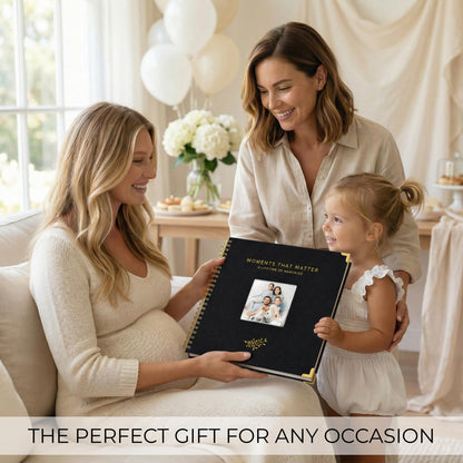 Elegant Scrap Book with Linen Cover and Gold Accents - Beautiful Photo Book & Memory Album for Preserving Cherished Photos - Lovely Gift