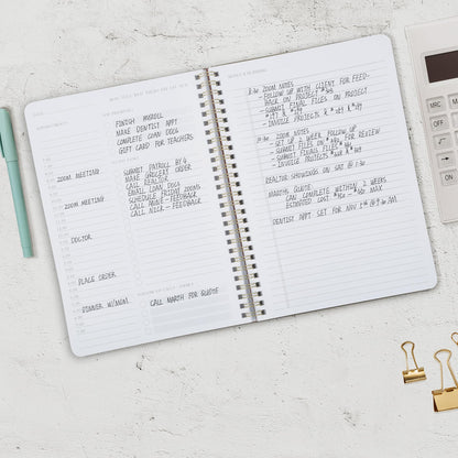 ZICOTO Beautiful Daily Planner And Notebook With Hourly Schedule - Aesthetic Spiral To do List Notepad to Easily Organize Your Work Tasks And Appointments - The Perfect Office Supplies For Women