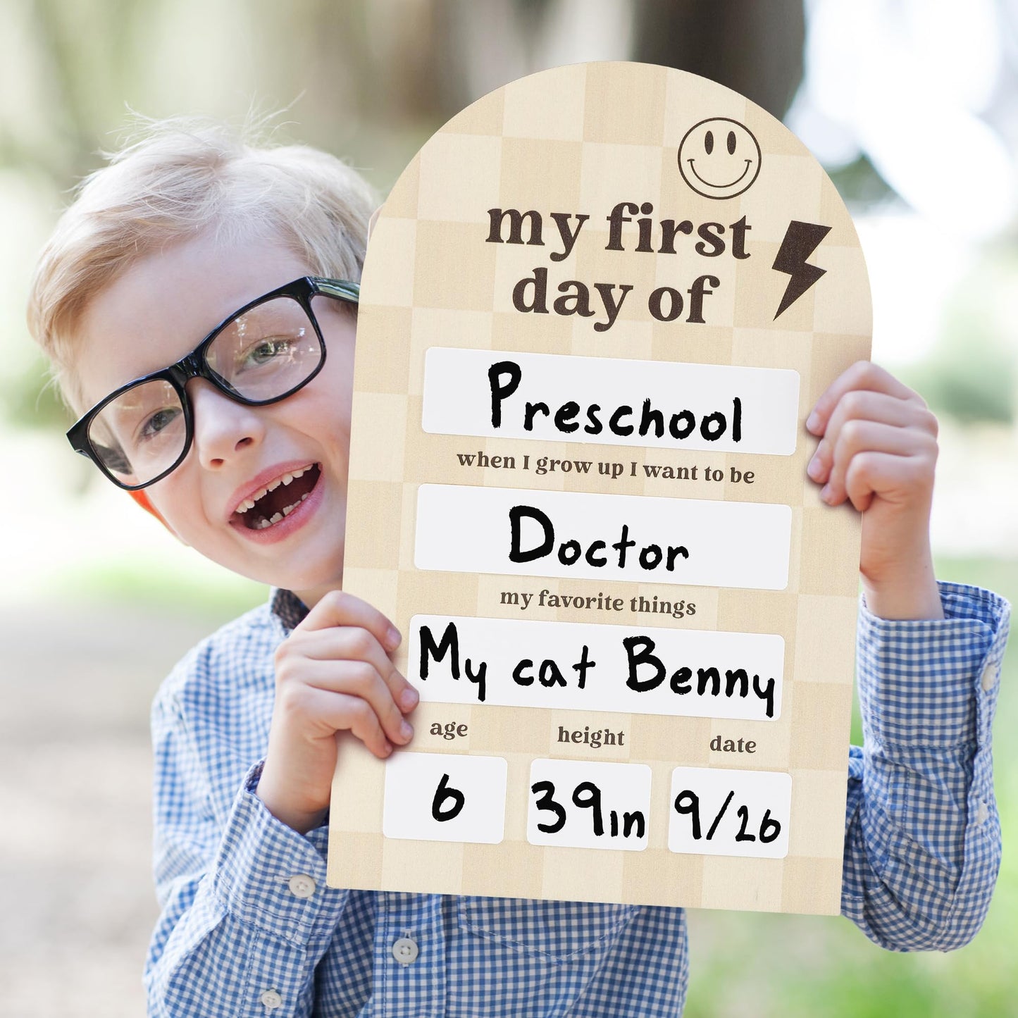 Beautiful Wooden First and Last Day of School Board Sign - Modern and Large Back to School Sign for Lasting Memories - Perfect Wooden Dry-Erase Photo Prop for Kindergarten