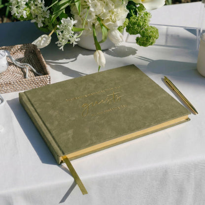 ZICOTO Beautiful Wedding Guest Book for Your Wedding Reception - Simply Elegant Guestbook to Sign in and Add Polaroid Photos - The Perfect Baby Shower Guest Book for The Special Day
