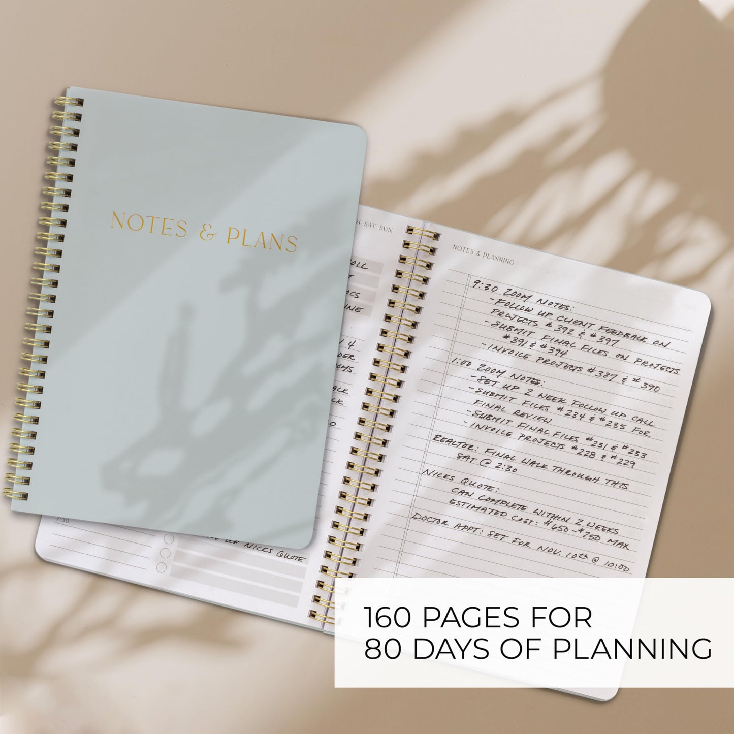 ZICOTO Beautiful Daily Planner And Notebook With Hourly Schedule - Aesthetic Spiral To do List Notepad to Easily Organize Your Tasks And Appointments - Stylish Book And School Or Office Supplies