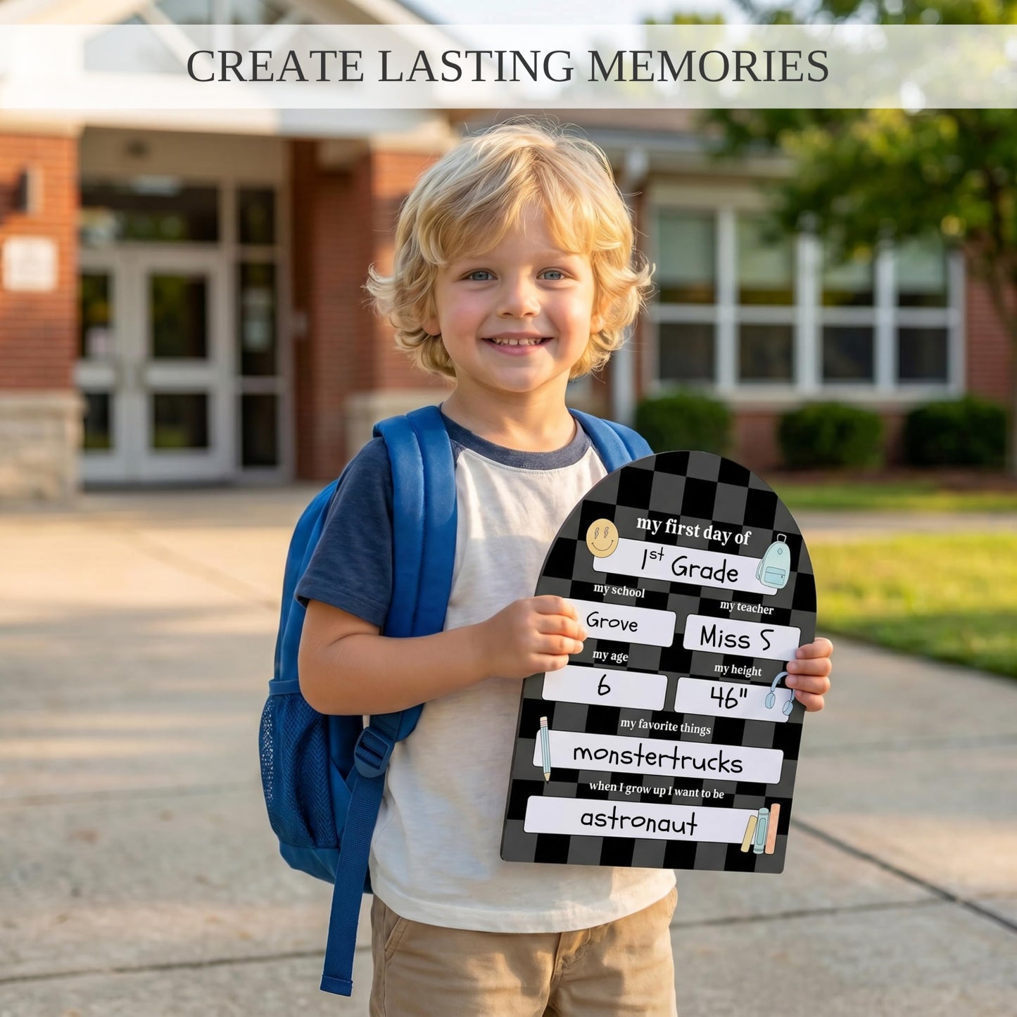 Beautiful First and Last Day of School Board Sign