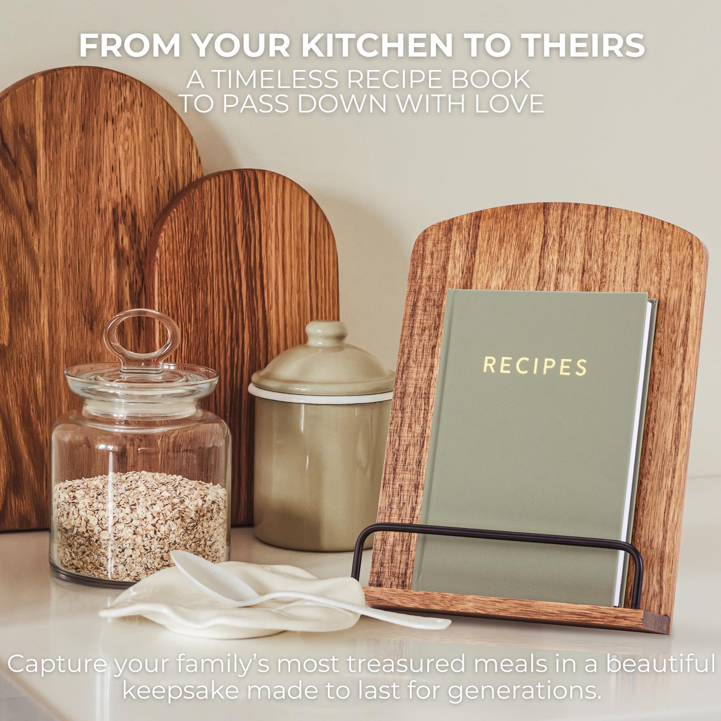 Aesthetic Blank Recipe Book with Waterproof Cover - The Perfect Recipe Notebook To Write In Your Own Recipes - Beautiful Blank Cookbook to Organize Your Recipes