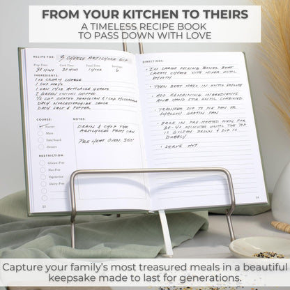ZICOTO Aesthetic Blank Recipe Book with Waterproof Cover - The Perfect Recipe Notebook To Write In Your Own Recipes - Beautiful Blank Cookbook to Organize Your Recipes