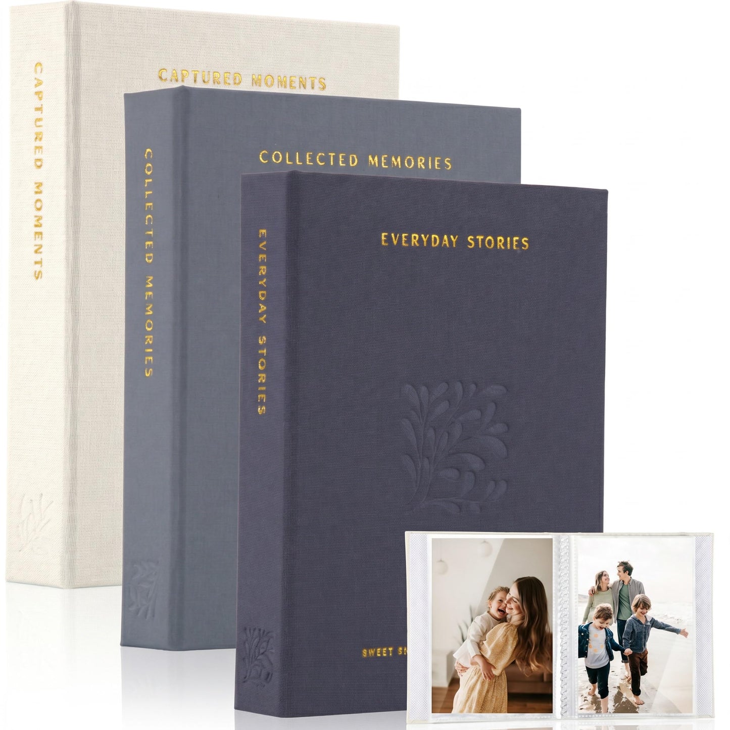 Beautiful Photo Album Set of 3 For 4x6 Photos - Safely Holds Up To 216 Pictures of Unique Memories - The Perfect Small Photo Book Set To Store All Pictures of Treasured Family, Baby or Wedding Moments