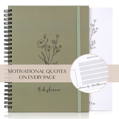 Beautiful To Do List Notebook - Aesthetic Daily Planner to Easily Organize Your Tasks And Boost Productivity - Stylish Undated ADHD Planner Gift and The Perfect School or Office Supplies For Women