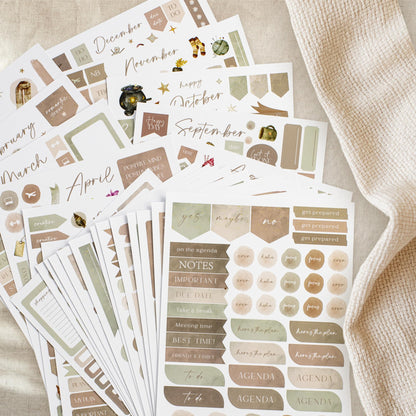 Aesthetic Planner Stickers for Fun Planning - 1220+ Monthly Boho Designs for Your Calendar or Scrapbook - The Perfect Sticker Accessories to Enhance Your Daily Bullet Journaling