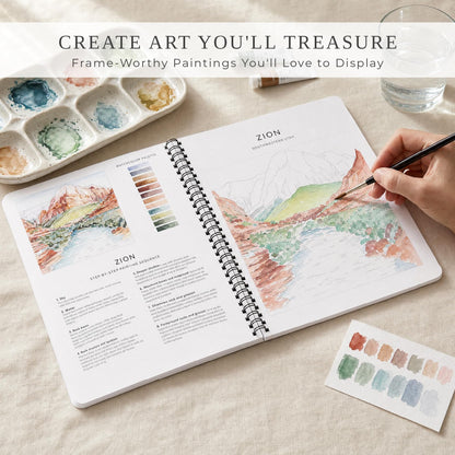 Beautiful Watercolor Workbook for Beginners - Relaxing & Easy to Paint