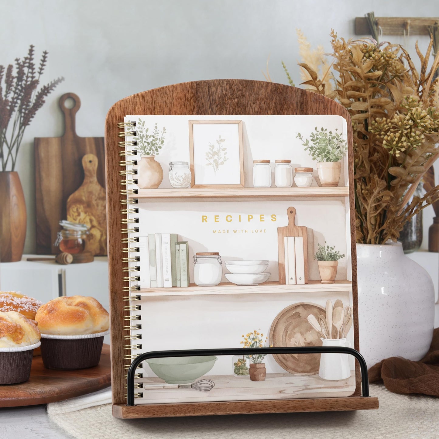 Aesthetic Recipe Book for 100+ Cherished Meals - Spacious 8.25 x 10" Notebook to Write In Your Own Recipes - Beautiful Blank Cookbook for Seamless Homemade Dish Planning