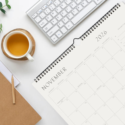 Beautiful 2026 Wall Calendar - Runs until December 2026 – 14.5"x11.5" Office Wall Calendar for Easy Organizing