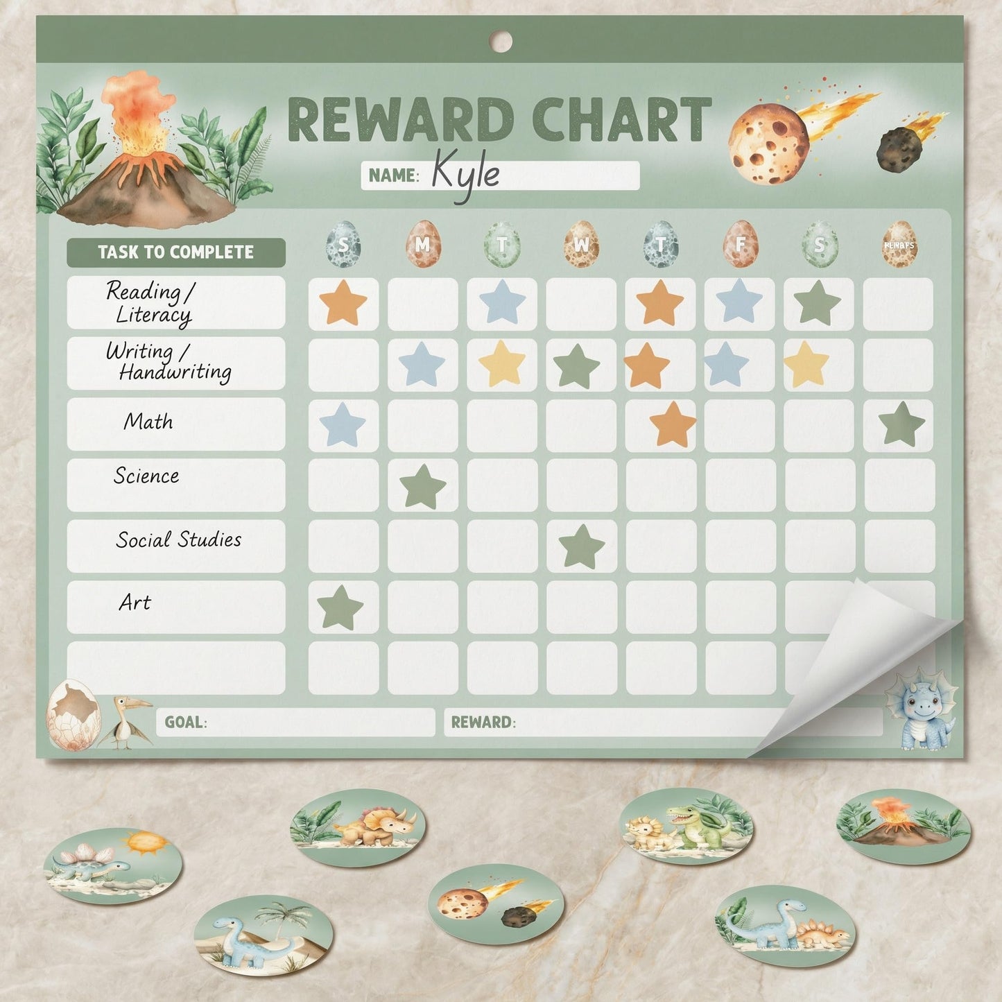 Fun Magnetic Reward Chart for Kids at Home – Motivational Easy to Use Chore Chart w Stickers Encourages Good Habits – Unicorn Behavior & Responsibility Chart for Girls Creates a Fun Daily Routine
