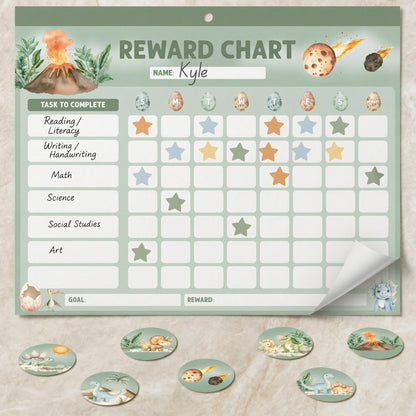 Fun Magnetic Reward Chart for Kids at Home – Motivational Easy to Use Chore Chart w Stickers Encourages Good Habits – Unicorn Behavior & Responsibility Chart for Girls Creates a Fun Daily Routine