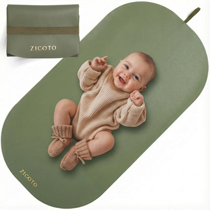 Beautiful Portable Baby Changing Pad - Wipeable and Easy to Clean Diaper Changing Mat - The Perfect Waterproof Vegan Leather Pad for Traveling