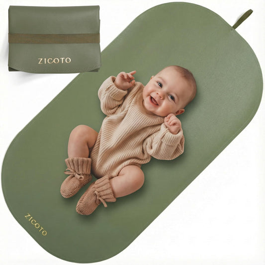 Beautiful Portable Baby Changing Pad - Wipeable and Easy to Clean Diaper Changing Mat - The Perfect Waterproof Vegan Leather Pad for Traveling