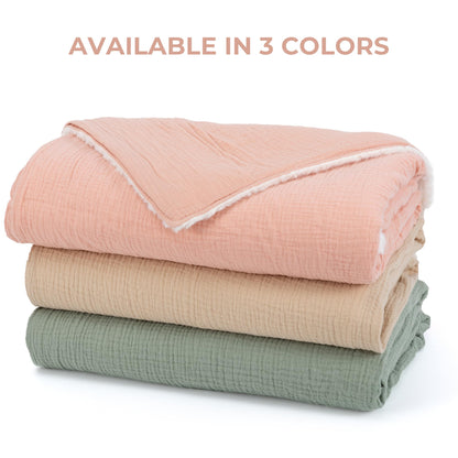 Soft Muslin Cotton Baby Blanket - Breathable and Lightweight Blanket Keeps Your Newborn Baby Girl Or Boy Cozy and Warm - Perfectly Sized for Any Stroller or Car Seat
