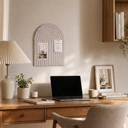 Large Arched Textured Felt Bulletin Board - Cork Board Alternative