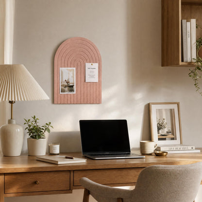 Large Arched Textured Felt Bulletin Board - Cork Board Alternative