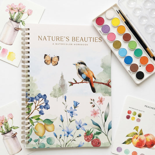 Beautiful Watercolor Paper Workbook Set for Beginners - Relaxing & Easy to Paint Water Coloring Book Set with Paint & Premium Paper - Perfect for Travel & Gifting to Spark Creativity & Joy for Adults