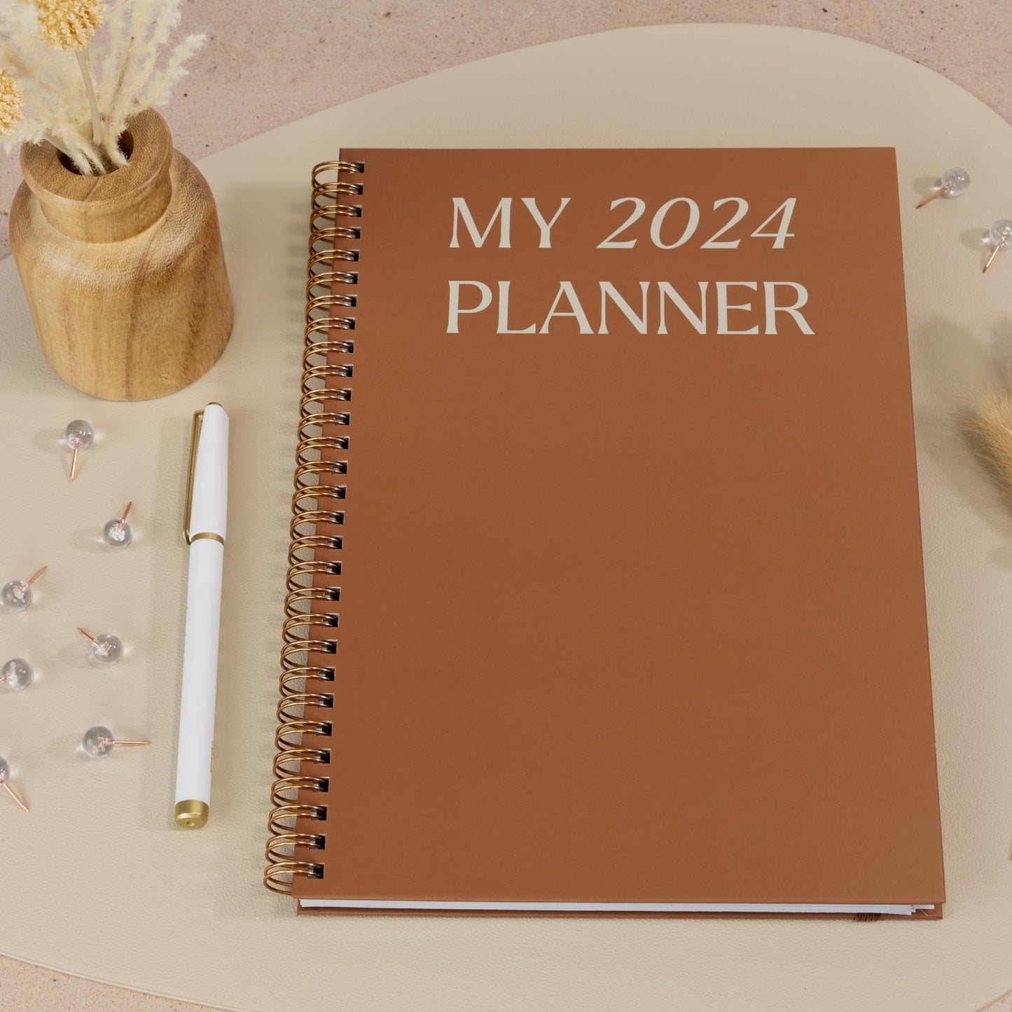 Beautiful 2024 Daily Planner - 7" x 10" Daily Planner for Women or Men with Weekly & Monthly Spreads for Easy Planning - Perfect Calendar Book To Organize All Tasks and Boost Productivity