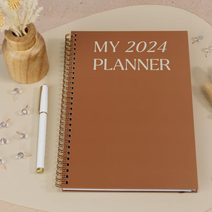 Beautiful 2024 Daily Planner - 7" x 10" Daily Planner for Women or Men with Weekly & Monthly Spreads for Easy Planning - Perfect Calendar Book To Organize All Tasks and Boost Productivity