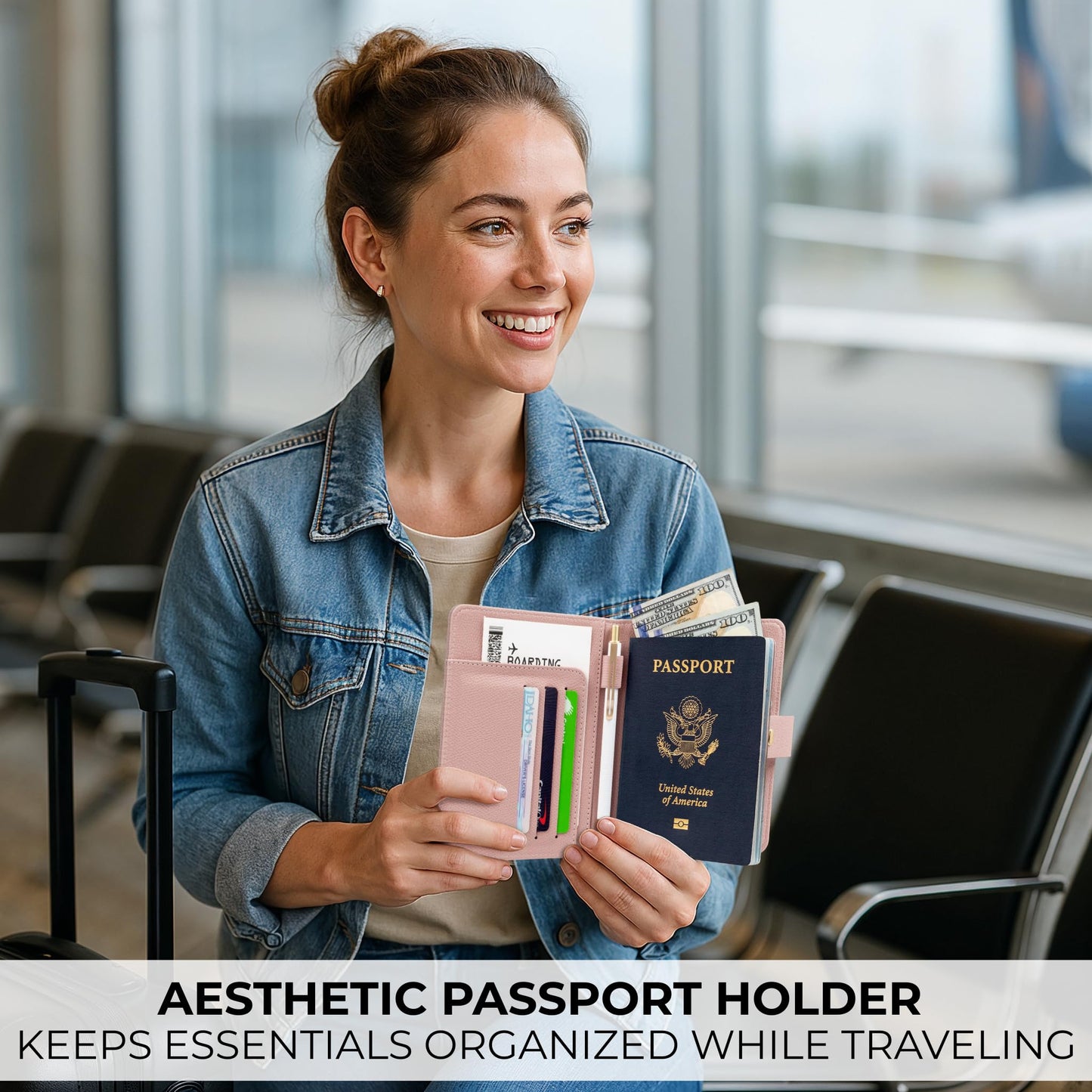Beautiful Passport Holder for Travel - Cute Cover with Pen Holder to Keep Your Travel Documents Organized & Safe - Quality Passport Wallet for Women & Men and Great for Gifting